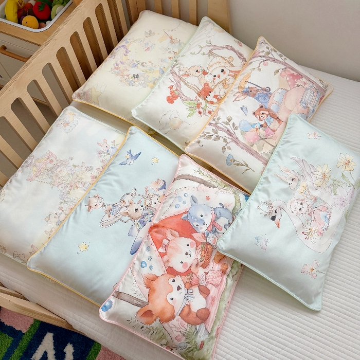 萌宝家纺 2026新款A类60S全棉纯棉儿童枕套大版宝宝枕头枕芯 组合图仅供展示不可下单