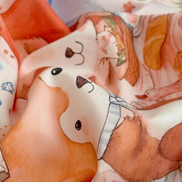 91家纺网 家纺一手货源 找家纺 萌宝家纺 2026新款A类60S全棉纯棉儿童枕套大版宝宝枕头枕芯 丛林聚餐