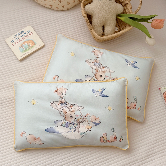 91家纺网 家纺一手货源 找家纺 萌宝家纺 2026新款A类60S全棉纯棉儿童枕套大版宝宝枕头枕芯 游乐园