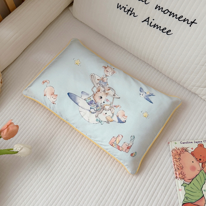 91家纺网 家纺一手货源 找家纺 萌宝家纺 2026新款A类60S全棉纯棉儿童枕套大版宝宝枕头枕芯 游乐园