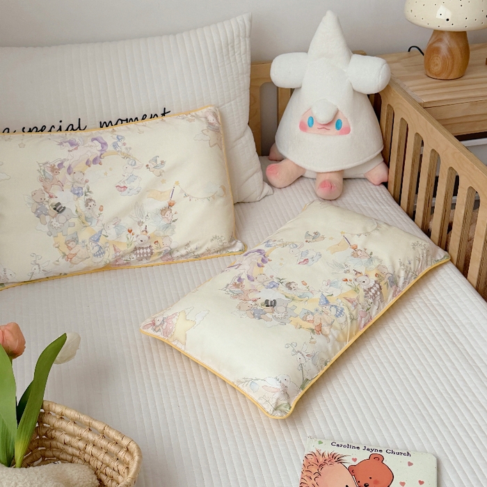 91家纺网 家纺一手货源 找家纺 萌宝家纺 2026新款A类60S全棉纯棉儿童枕套大版宝宝枕头枕芯 云月绮梦