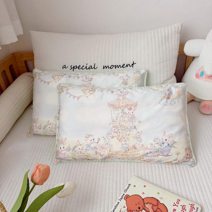 91家纺网 家纺一手货源 找家纺 萌宝家纺 2026新款A类60S全棉纯棉儿童枕套大版宝宝枕头枕芯 甜梦蛋糕