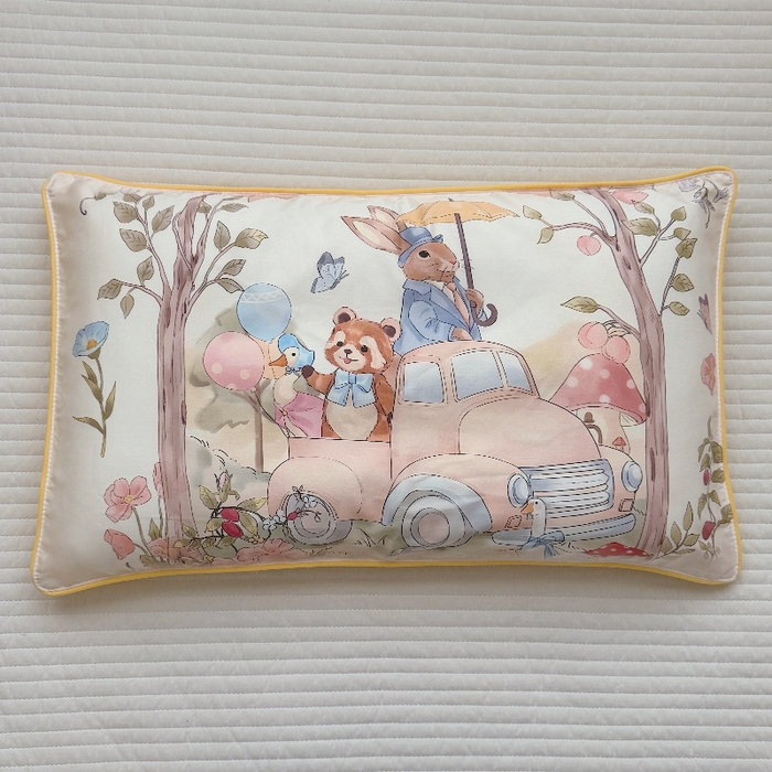 91家纺网 家纺一手货源 找家纺 萌宝家纺 2026新款A类60S全棉纯棉儿童枕套大版宝宝枕头枕芯 汽车旅行