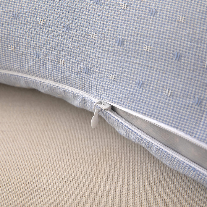 91家纺网 家纺一手货源 找家纺 梦莱家纺 2026新款呼呼猪水洗棉麻荞麦枕 呼呼猪-蓝