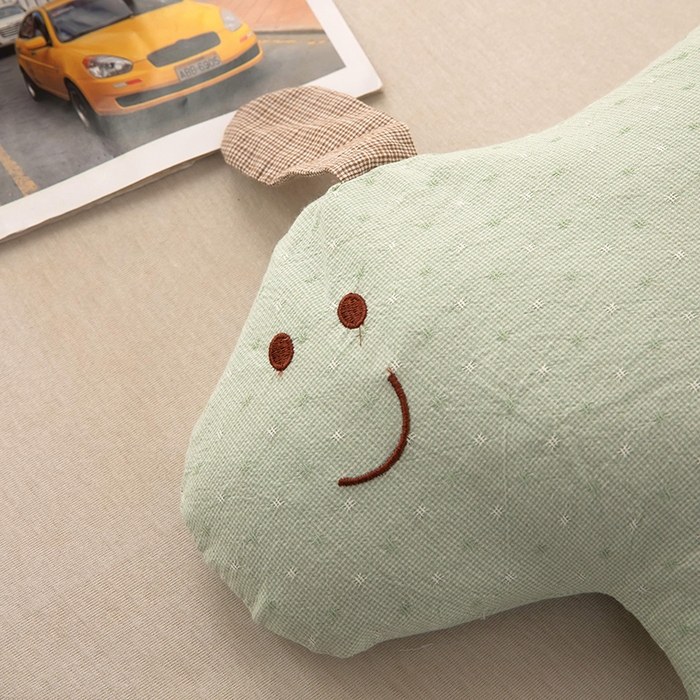 91家纺网 家纺一手货源 找家纺 梦莱家纺 2026新款呼呼猪水洗棉麻荞麦枕 呼呼猪-绿