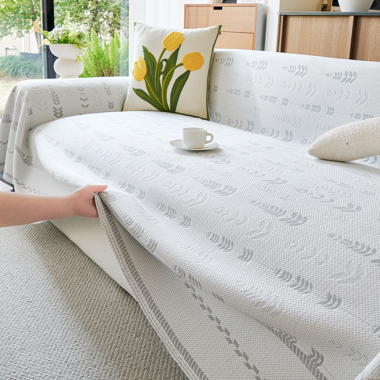 91家纺网 家纺一手货源 找家纺 （总）卡初家居（原微来） 2026新款PE凉感冰丝沙发盖毯沙发巾系列