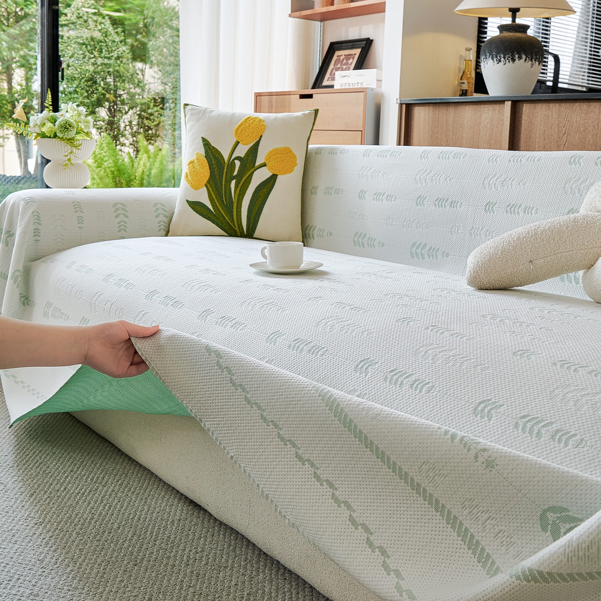 91家纺网 家纺一手货源 找家纺 （总）卡初家居（原微来） 2026新款PE凉感冰丝沙发盖毯沙发巾系列