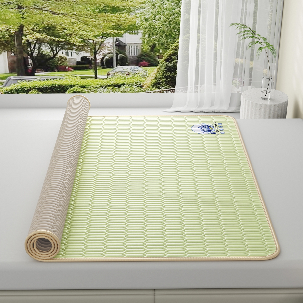 91家纺网 家纺一手货源 找家纺 （总）奇丝雅 2026新款夏季A类乳胶凉席冰丝席纯色家用双人冰丝凉席席子-大床