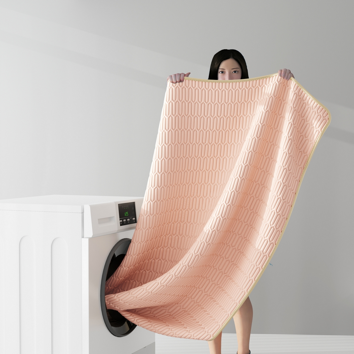 91家纺网 家纺一手货源 找家纺 奇丝雅 2026新款夏季A类乳胶凉席冰丝席纯色家用双人冰丝凉席席子-大床 富士山-玉色