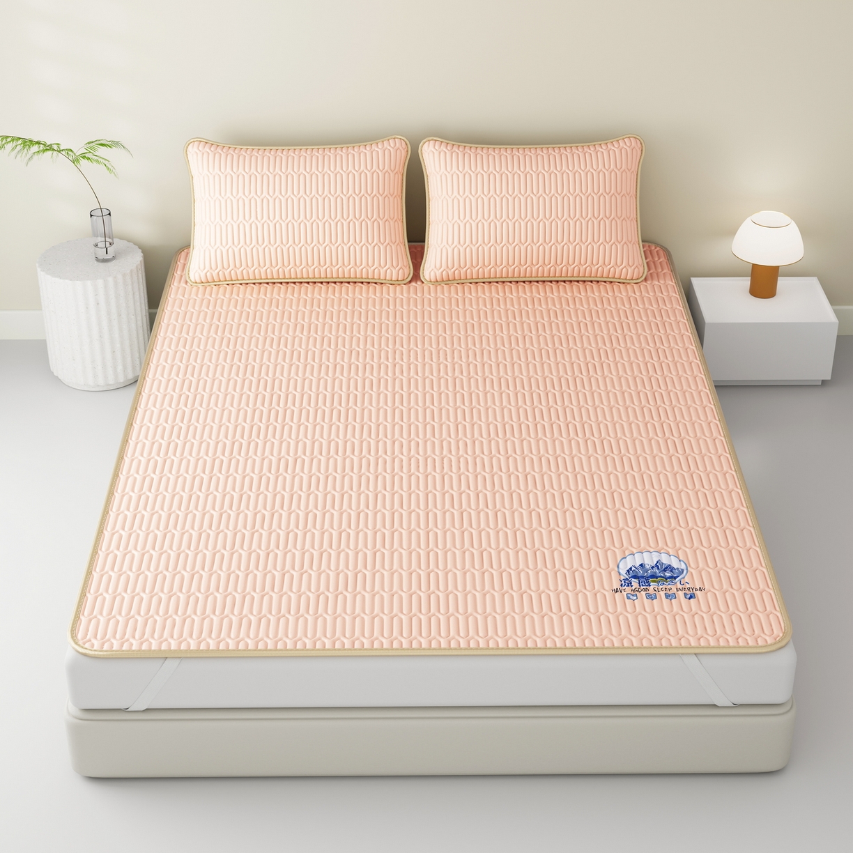 91家纺网 家纺一手货源 找家纺 奇丝雅 2026新款夏季A类乳胶凉席冰丝席纯色家用双人冰丝凉席席子-大床 富士山-玉色