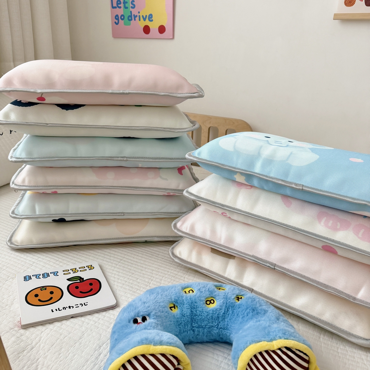 91家纺网 家纺一手货源 找家纺 （总）萌宝家纺 2026新款夏季凉感儿童冰丝枕套双面冰藤枕枕头枕芯