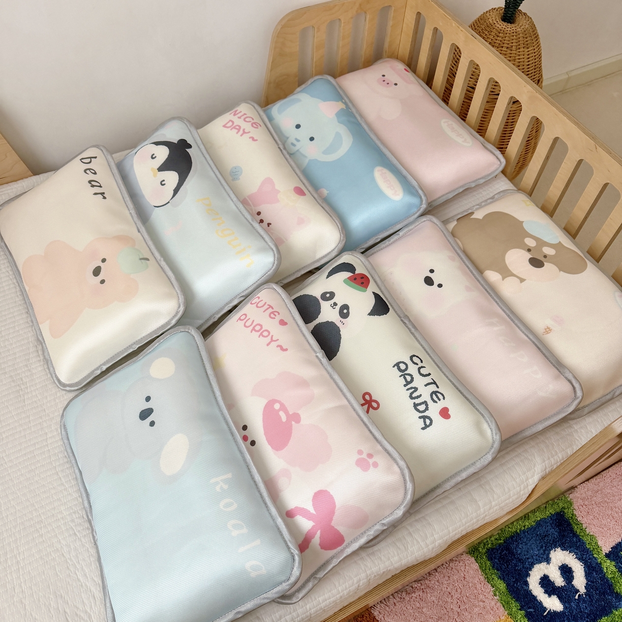 91家纺网 家纺一手货源 找家纺 （总）萌宝家纺 2026新款夏季凉感儿童冰丝枕套双面冰藤枕枕头枕芯