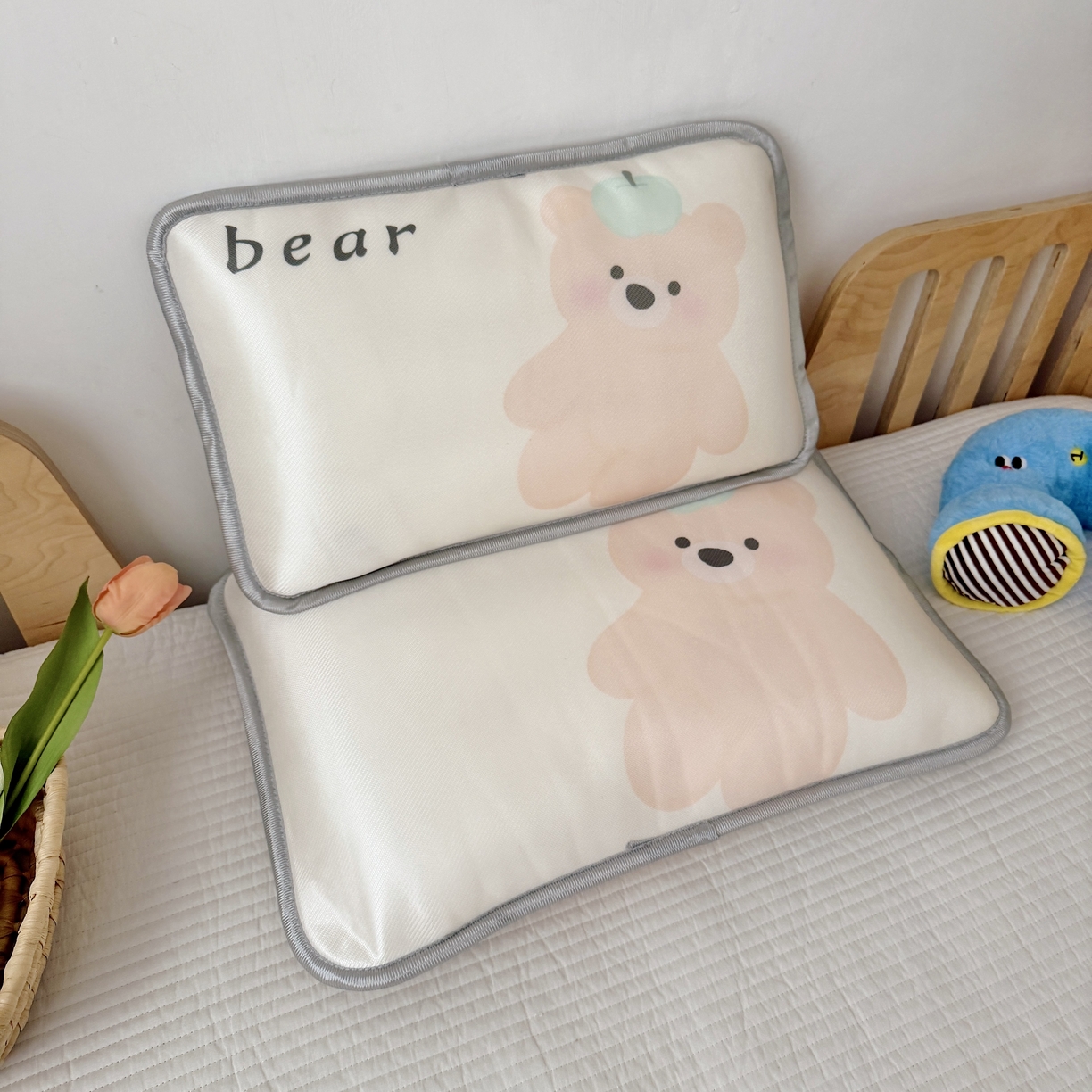 91家纺网 家纺一手货源 找家纺 （总）萌宝家纺 2026新款夏季凉感儿童冰丝枕套双面冰藤枕枕头枕芯