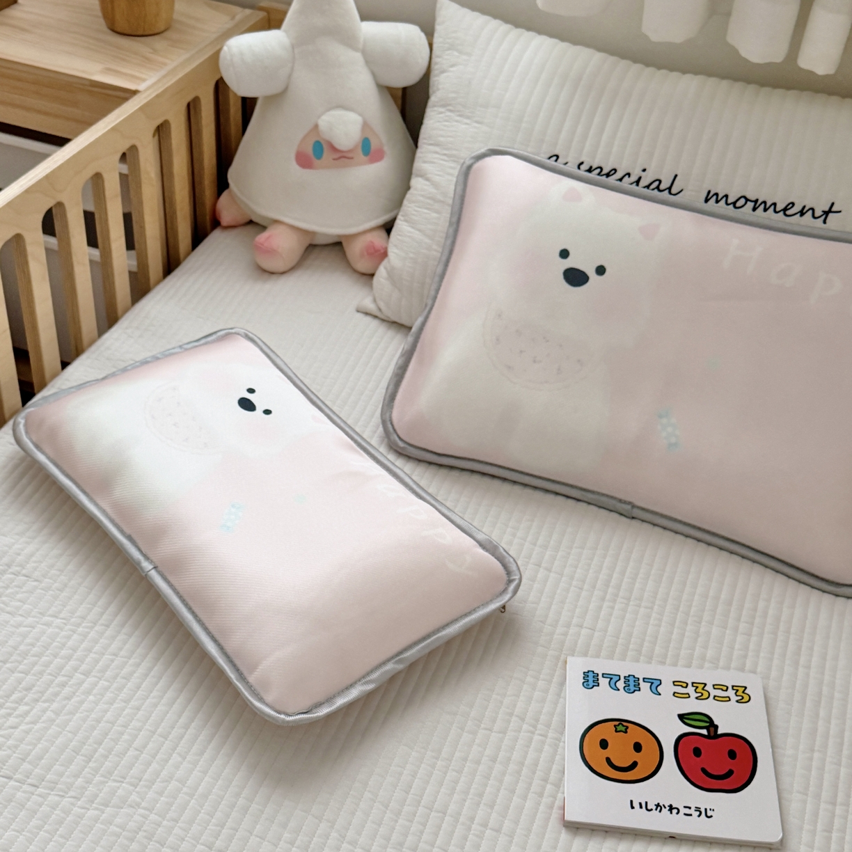 91家纺网 家纺一手货源 找家纺 萌宝家纺 2026新款夏季凉感儿童冰丝枕套双面冰藤枕枕头枕芯 西高地-粉