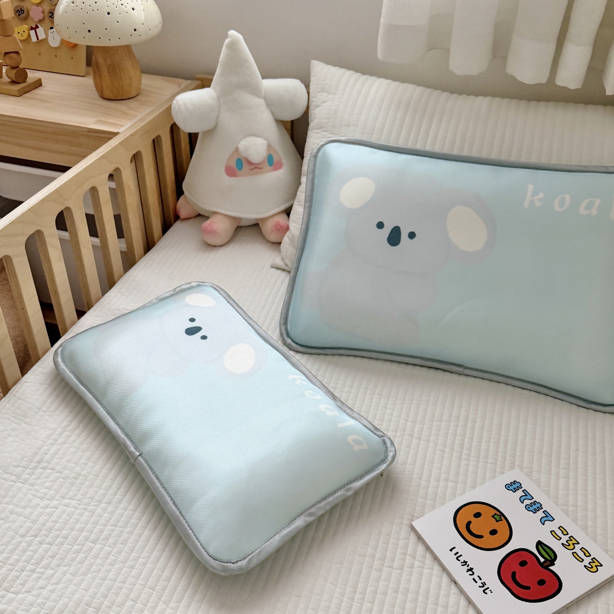 91家纺网 家纺一手货源 找家纺 萌宝家纺 2026新款夏季凉感儿童冰丝枕套双面冰藤枕枕头枕芯 考拉