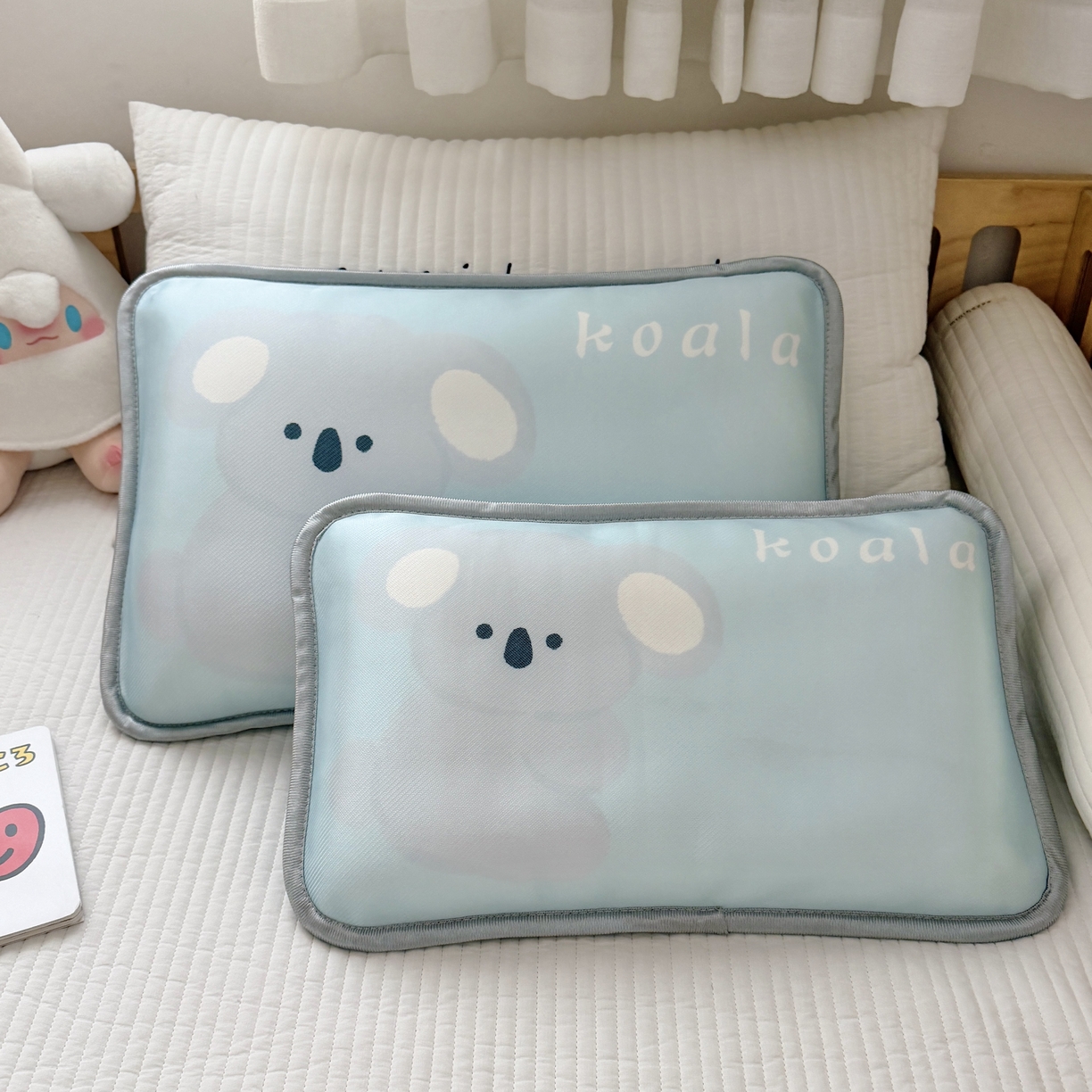 91家纺网 家纺一手货源 找家纺 萌宝家纺 2026新款夏季凉感儿童冰丝枕套双面冰藤枕枕头枕芯 考拉