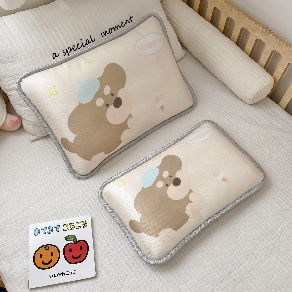 91家纺网 家纺一手货源 找家纺 萌宝家纺 2026新款夏季凉感儿童冰丝枕套双面冰藤枕枕头枕芯 小狗-棕色