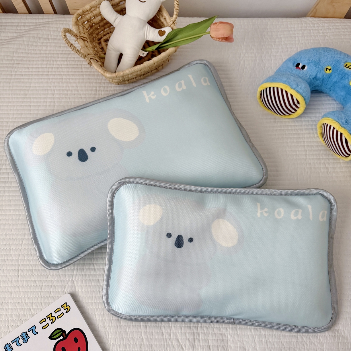 91家纺网 家纺一手货源 找家纺 萌宝家纺 2026新款夏季凉感儿童冰丝枕套双面冰藤枕枕头枕芯 考拉