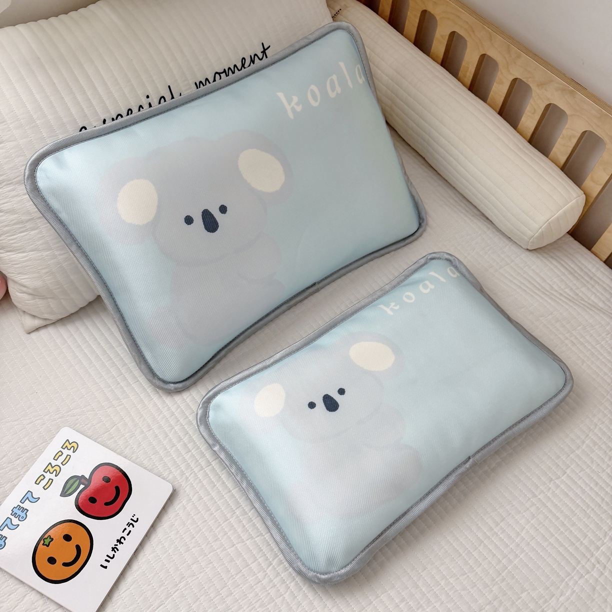 91家纺网 家纺一手货源 找家纺 萌宝家纺 2026新款夏季凉感儿童冰丝枕套双面冰藤枕枕头枕芯 考拉