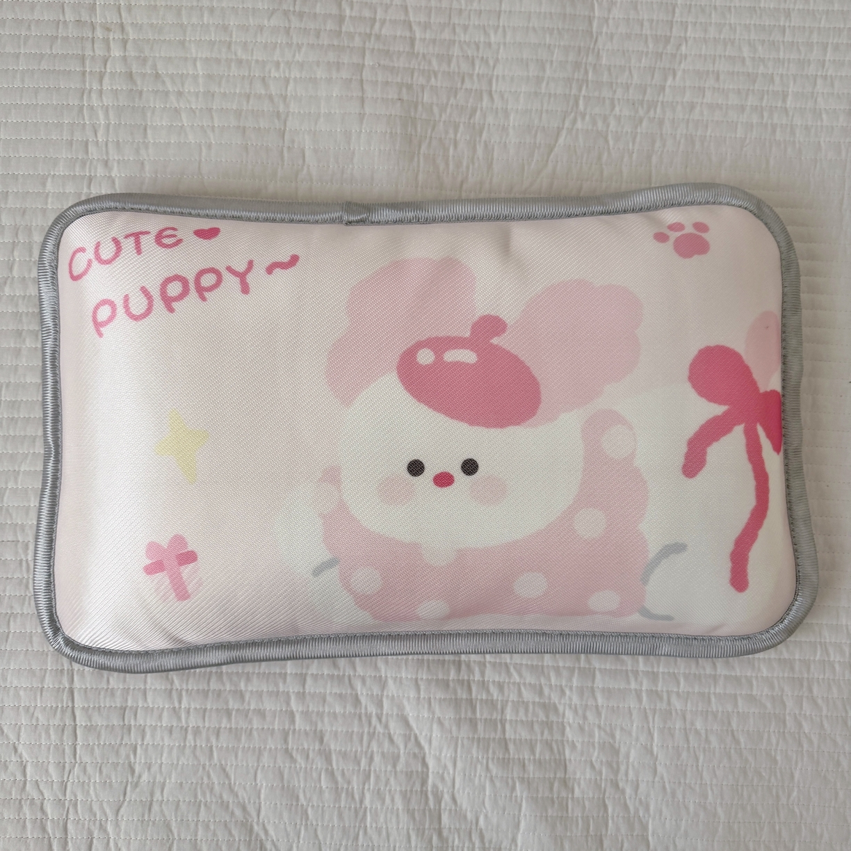 91家纺网 家纺一手货源 找家纺 萌宝家纺 2026新款夏季凉感儿童冰丝枕套双面冰藤枕枕头枕芯 小狗-粉色