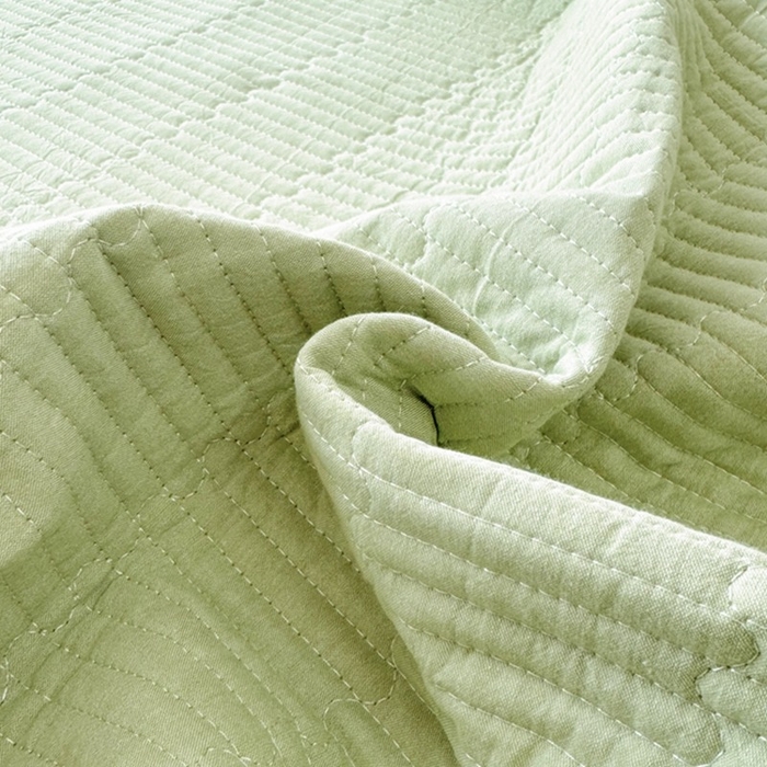 91家纺网 家纺一手货源 找家纺 梦精灵家纺 2026新款全棉床盖单件色织水洗棉绗缝夹棉床单 四季通用榻米防滑学生宿舍单人被套枕套 幻影绿