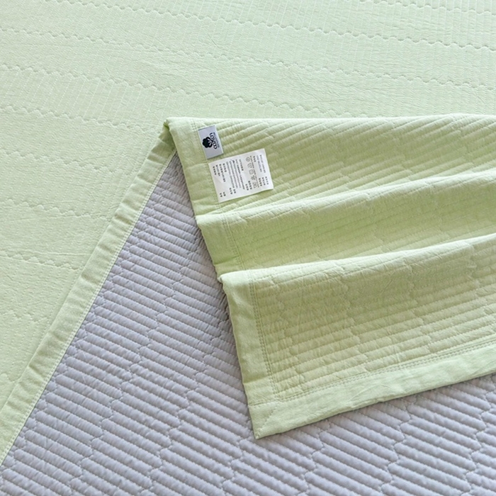 91家纺网 家纺一手货源 找家纺 梦精灵家纺 2026新款全棉床盖单件色织水洗棉绗缝夹棉床单 四季通用榻米防滑学生宿舍单人被套枕套 幻影绿