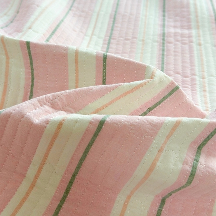 91家纺网 家纺一手货源 找家纺 梦精灵家纺 2026新款全棉床盖单件色织水洗棉绗缝夹棉床单 四季通用榻米防滑学生宿舍单人被套枕套 左岸粉