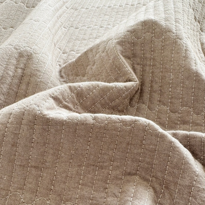 91家纺网 家纺一手货源 找家纺 梦精灵家纺 2026新款全棉床盖单件色织水洗棉绗缝夹棉床单 四季通用榻米防滑学生宿舍单人被套枕套 棕咖