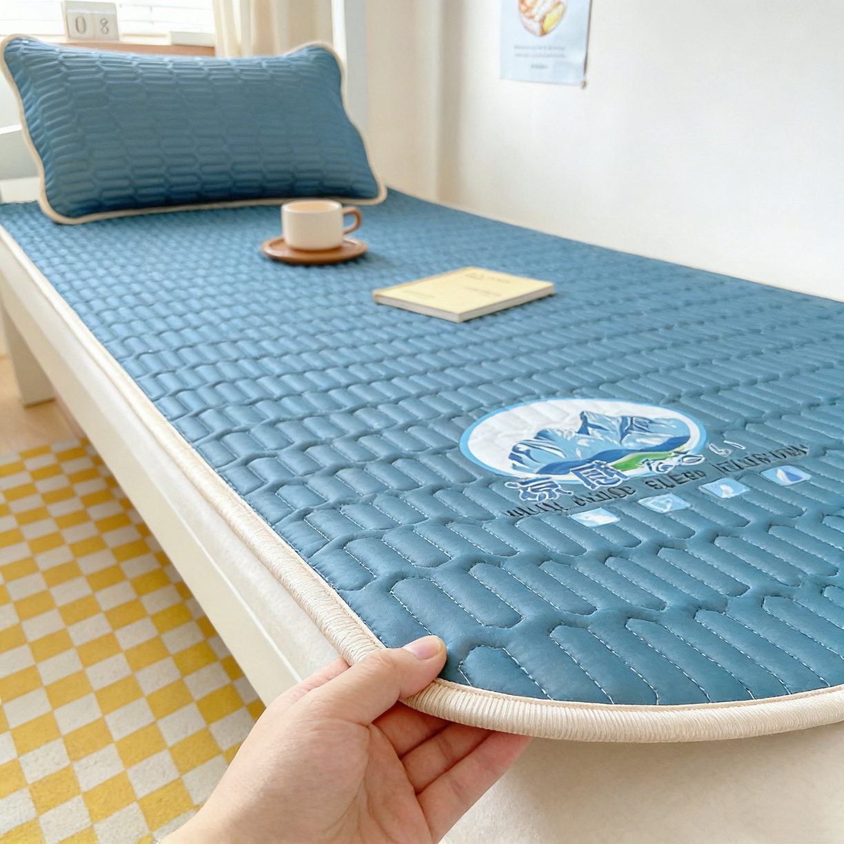 91家纺网 家纺一手货源 找家纺 （总）奇丝雅 026新款夏季A类乳胶凉席冰丝席冰丝凉席学生宿舍单人席子软可机洗凉席-学生床