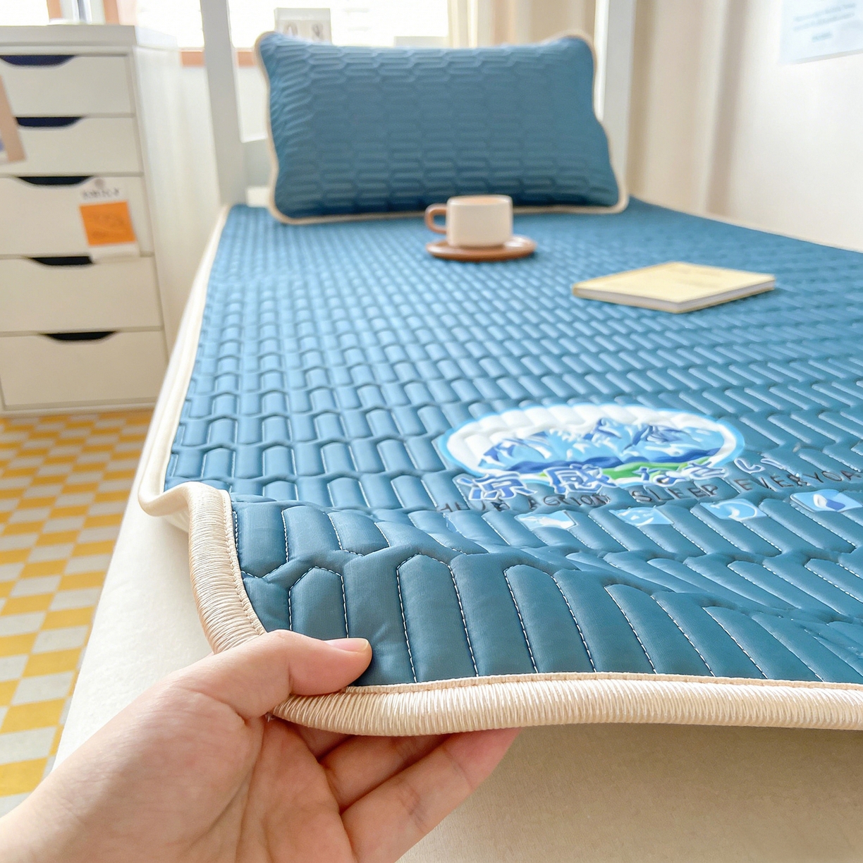 91家纺网 家纺一手货源 找家纺 （总）奇丝雅 026新款夏季A类乳胶凉席冰丝席冰丝凉席学生宿舍单人席子软可机洗凉席-学生床