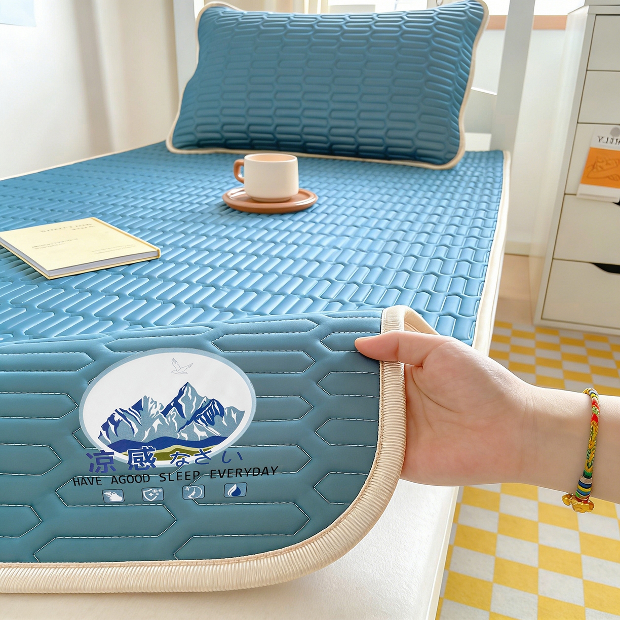 91家纺网 家纺一手货源 找家纺 （总）奇丝雅 026新款夏季A类乳胶凉席冰丝席冰丝凉席学生宿舍单人席子软可机洗凉席-学生床