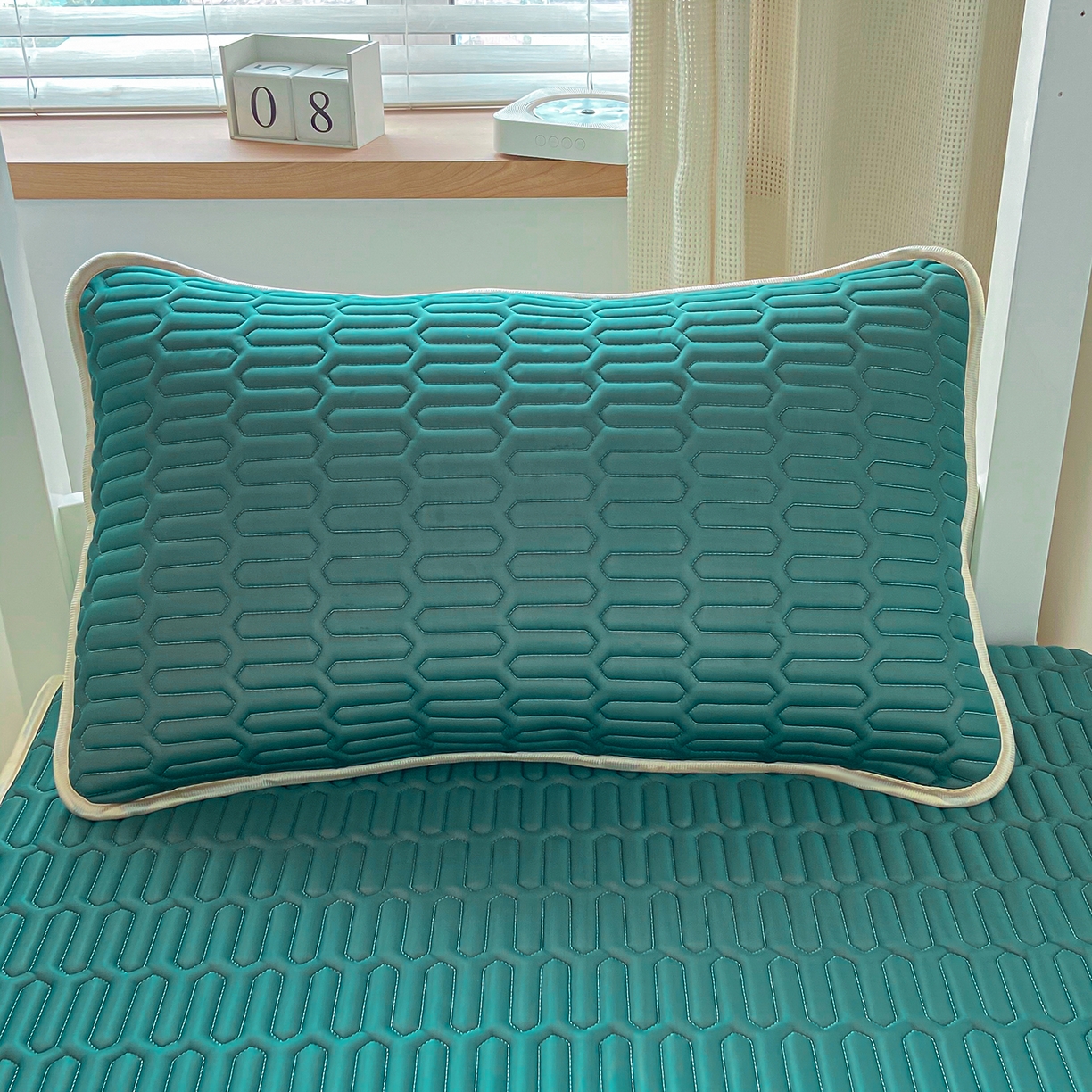 91家纺网 家纺一手货源 找家纺 奇丝雅 026新款夏季A类乳胶凉席冰丝席冰丝凉席学生宿舍单人席子软可机洗凉席-学生床 墨绿