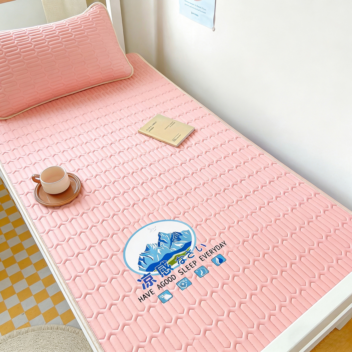 91家纺网 家纺一手货源 找家纺 奇丝雅 026新款夏季A类乳胶凉席冰丝席冰丝凉席学生宿舍单人席子软可机洗凉席-学生床 玉色