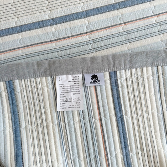 91家纺网 家纺一手货源 找家纺 梦精灵家纺 2026新款全棉床盖单件色织水洗棉绗缝夹棉床单 四季通用榻米防滑学生宿舍单人被套枕套 西蒙蓝