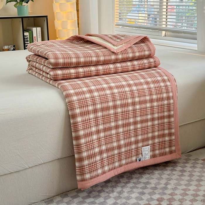 91家纺网 家纺一手货源 找家纺 梦精灵家纺 2026新款全棉床盖单件色织水洗棉绗缝夹棉床单 四季通用榻米防滑学生宿舍单人被套枕套 利奥红