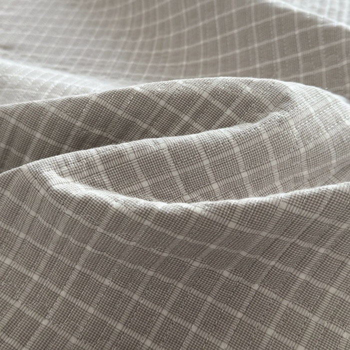 91家纺网 家纺一手货源 找家纺 梦精灵家纺 2026新款全棉床盖单件色织水洗棉绗缝夹棉床单 四季通用榻米防滑学生宿舍单人被套枕套 罗恩灰