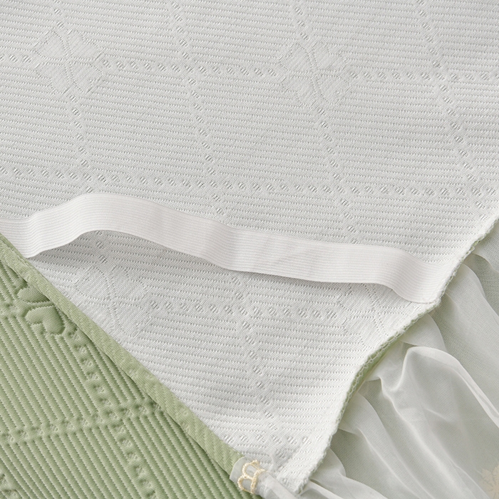 91家纺网 家纺一手货源 找家纺 畅畅家纺  2026新款网红爆款夏季立体爱心冰豆豆凉席床裙款三件套 爱心-苹果绿