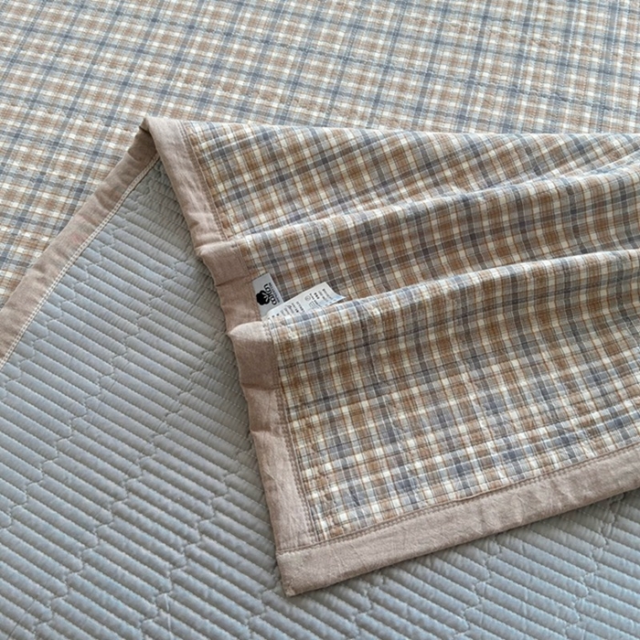 91家纺网 家纺一手货源 找家纺 梦精灵家纺 2026新款全棉床盖单件色织水洗棉绗缝夹棉床单 四季通用榻米防滑学生宿舍单人被套枕套 可颂咖