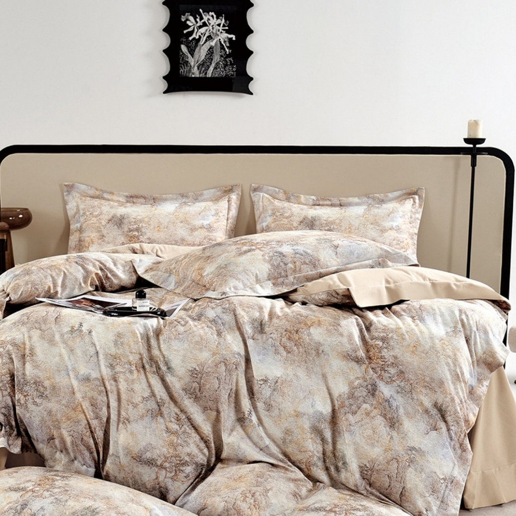 91家纺网 家纺一手货源 找家纺 （总）芯丝路家纺 2026新款全棉磨毛数码印花四件套(宽边款)