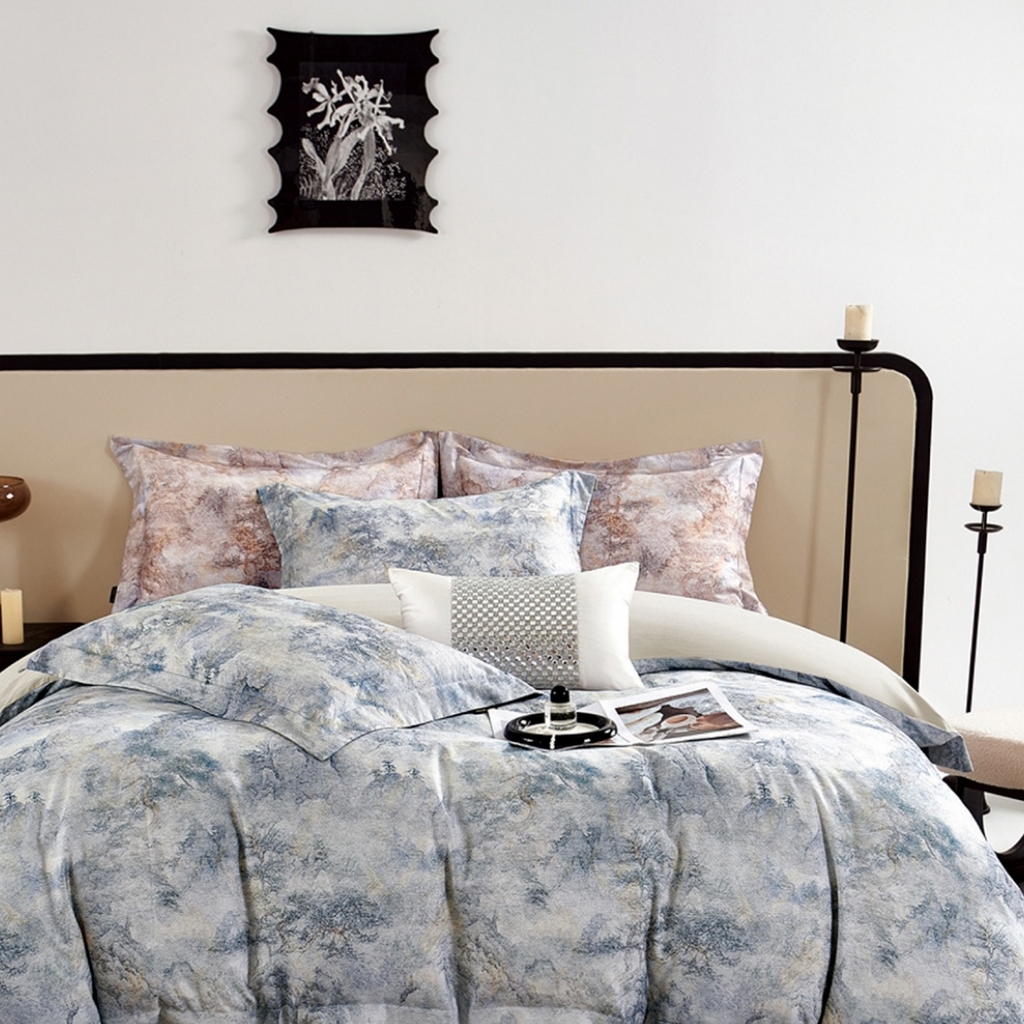 91家纺网 家纺一手货源 找家纺 （总）芯丝路家纺 2026新款全棉磨毛数码印花四件套(宽边款)