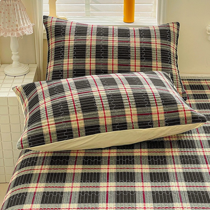 梦精灵家纺 2026新款全棉色织单枕套 木槿黑