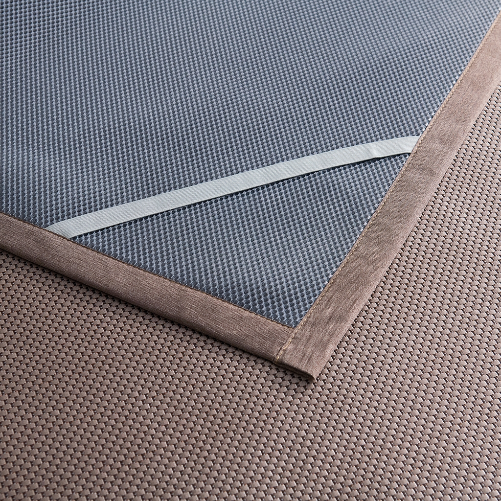 91家纺网 家纺一手货源 找家纺 青雅席业 2026新款防滑3D复合冰藤凉席三件套 冰藤-落日-香槟