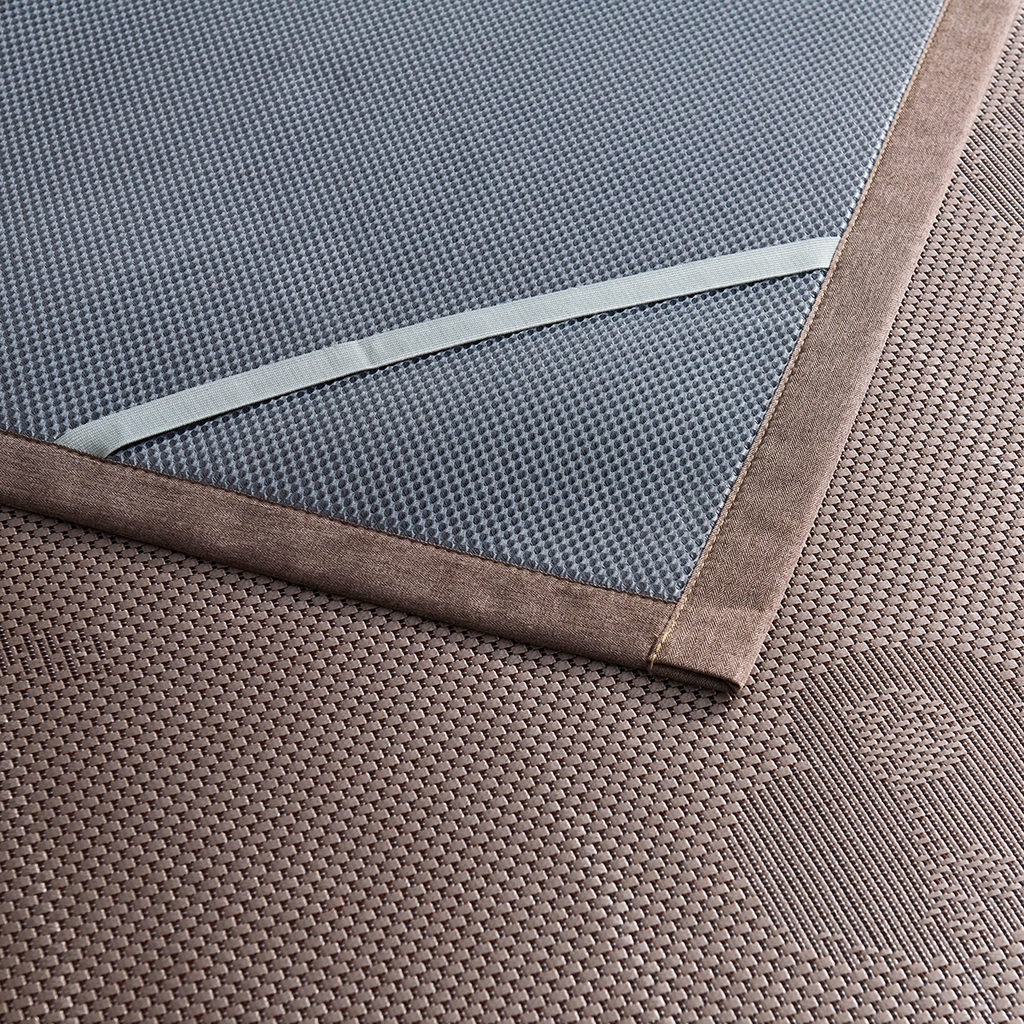 91家纺网 家纺一手货源 找家纺 青雅席业 2026新款防滑3D复合冰藤凉席三件套 冰藤-心心相印-香槟