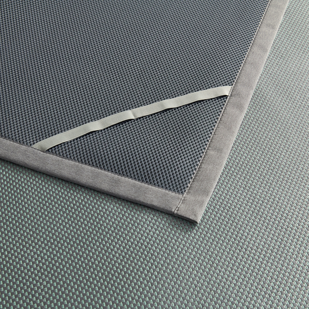 91家纺网 家纺一手货源 找家纺 青雅席业 2026新款防滑3D复合冰藤凉席三件套 冰藤-落日-绿