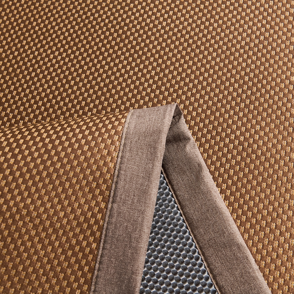 91家纺网 家纺一手货源 找家纺 青雅席业 2026新款防滑3D复合冰藤凉席三件套 冰藤-落日-咖