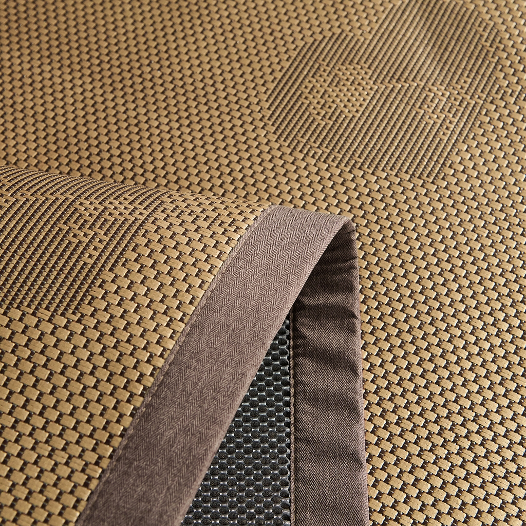 91家纺网 家纺一手货源 找家纺 青雅席业 2026新款防滑3D复合冰藤凉席三件套 冰藤-心心相印-金