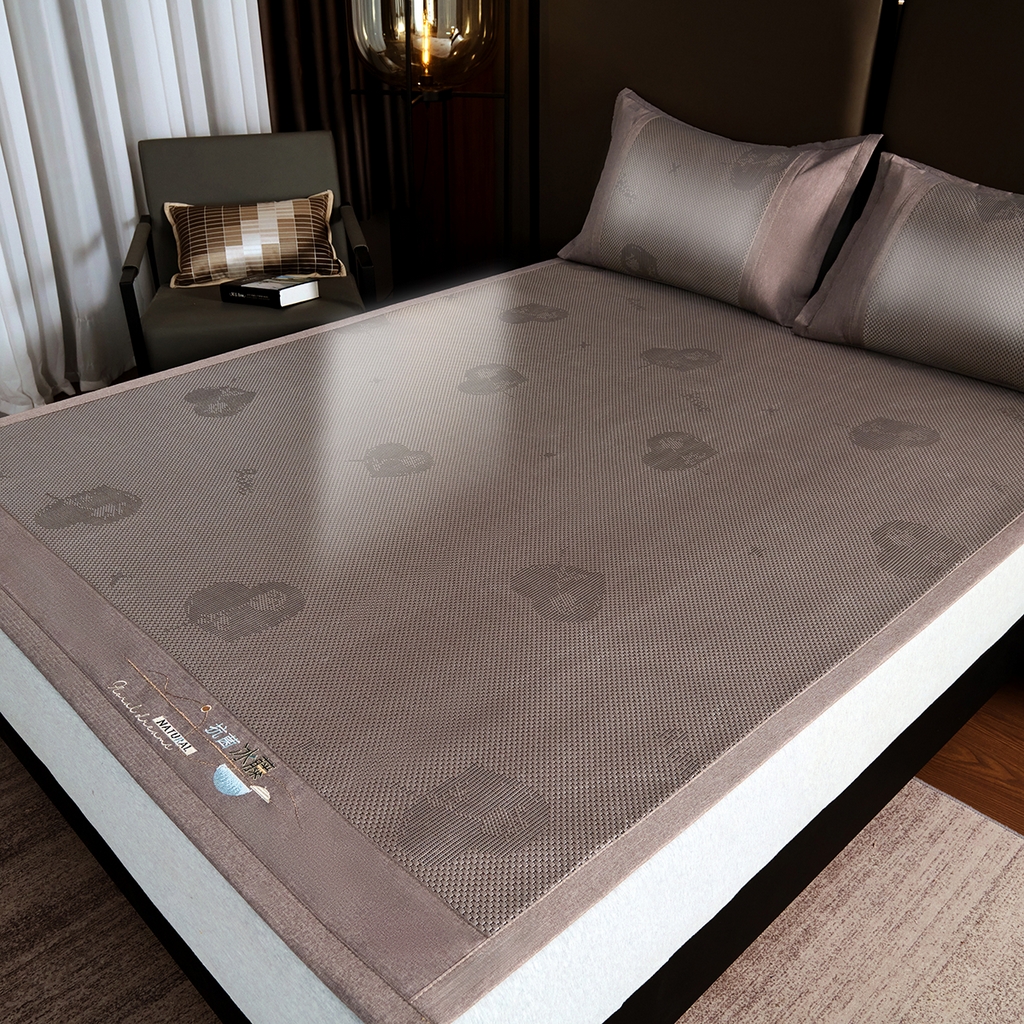 91家纺网 家纺一手货源 找家纺 （总）青雅席业 2026新款防滑3D复合冰藤凉席三件套