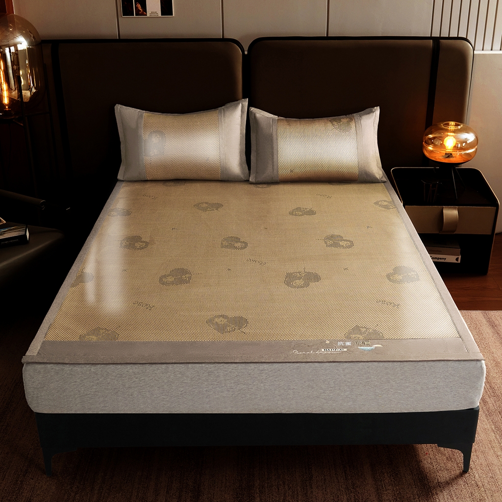 91家纺网 家纺一手货源 找家纺 （总）青雅席业 2026新款防滑3D复合冰藤凉席三件套