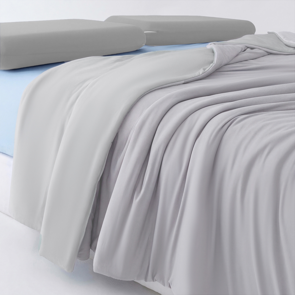 91家纺网 家纺一手货源 找家纺 恒科家纺 2026春夏新款某朵同款质量夏季双感深睡被夏被夏凉被pro3.0（含包装） 青空灰