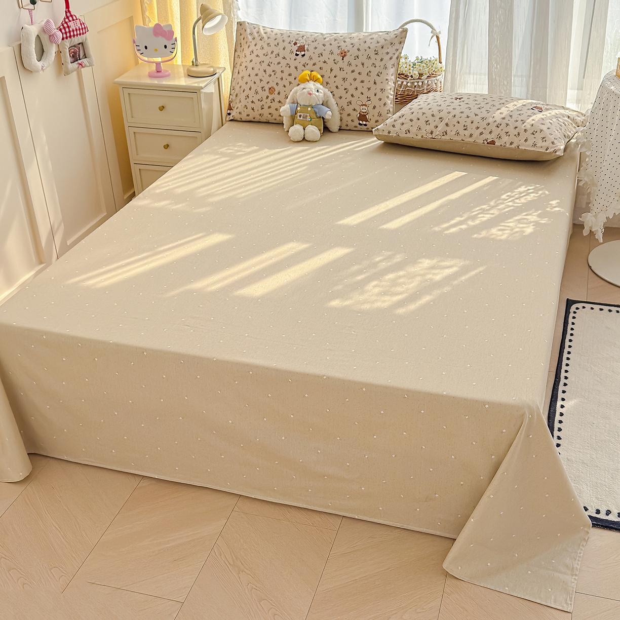 91家纺网 家纺一手货源 找家纺 铺尚美家纺 2026新款12868新疆全棉纯棉印花四件套（提供质检报告 花园兔